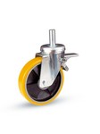 Serie 72, Bremsrolle mit Zapfen, Polyurethan-Rad, Guss-Felge