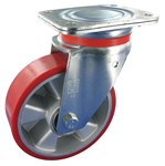 Serie 74, Lenkrolle, Stahl verz, Elastik-Pu-Räder, Alu-Felge