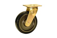 Serie 82, Lenkrolle, Elastik-Vollgummi-Räder, Guss-Felge
