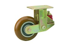 Serie 97, Bockrolle gefedert, Rund-Polyurethan, Alu-Felge