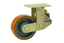 Serie 97, Bockrolle gefedert, Polyurethan-Räder, Guss-Felge