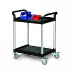 Kunststoff-Etagenwagen, mit 2 Ladeflächen, schwarz
