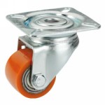 Serie 40, Mini-Lenkrolle, PolyurethanRad, Plattenbefestigung